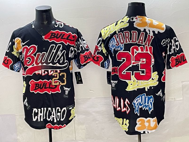 Men Chicago Bulls Nike #23 Jordan black NBA 2025 Jersey style 04